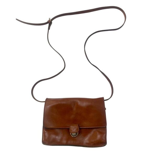 Patricia Nash Push Lock Lanza Leather Crossbody Tan - Picture 2 of 13